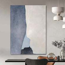 Load image into Gallery viewer, “Grey and White Geometric Abstract” - Minimalist Abstract Art on Canvas DKH1539
