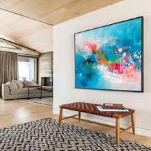 Load image into Gallery viewer, Blue - Hued Abstract Art for Modern Bedroom &amp; Relaxation Nook DKH032
