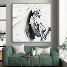 Load image into Gallery viewer, Oversized Hand - painted Monochrome Textured Strokes Acrylic Art for Industrial - Chic Hallways LargeART0242
