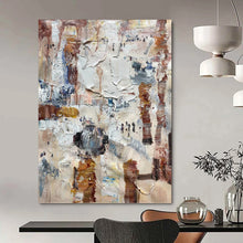 Load image into Gallery viewer, “Textured Urban Abstract Collage” - Multicolor Abstract Art on Canvas DKH1302

