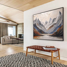 Load image into Gallery viewer, Textured Mountain - Lake Abstract Painting On Canvas DKH456
