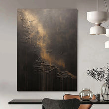 Load image into Gallery viewer, “Dark Textured Abstract” - Expressive Minimalist Art on Canvas DKH1663
