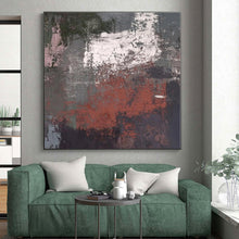 Load image into Gallery viewer, Oversized Gray - Red Textured Abstract Acrylic Art for Industrial Loft &amp; Modern Office LargeART0419
