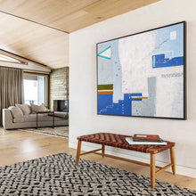 Load image into Gallery viewer, Geometric Abstract Painting on Canvas: Color - Blocked Cityscape DKH571
