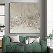 Load image into Gallery viewer, White Textured Abstraction Art for Spa Retreat &amp; Calming Library LargeART0857
