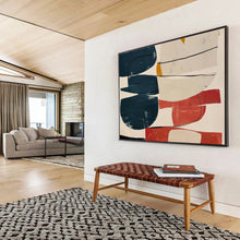 Load image into Gallery viewer, Abstract Painting on Canvas: Color - Blocked Curved Shapes - “Vibrant Harmony” DKH590

