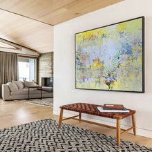 Load image into Gallery viewer, Bright Yellow Abstract Painting for Cheerful Kitchen &amp; Creative Studio Break Area DKH194
