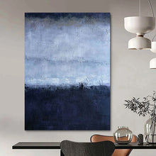 Load image into Gallery viewer, “Blue and Purple Abstract Landscape” - Atmospheric Abstract Art on Canvas DKH1563
