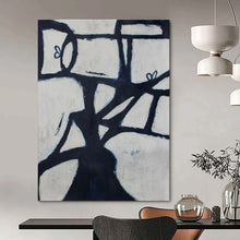 Load image into Gallery viewer, Black &amp; White Tree - Like Abstract Painting, Perfect for Nature - Inspired Study &amp; Modern Home Library LargeART1418
