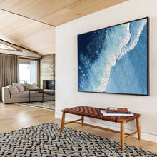 Load image into Gallery viewer, “Aerial Ocean Waves” - Realistic - Inspired Abstract Acrylic, Suits Coastal Living Room and Nautical Gallery DLZ256
