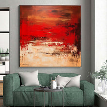 Load image into Gallery viewer, Large - Scale Intense Red Abstract Art for Luxury Hotel Lobby &amp; Dramatic Home Office LargeART0482
