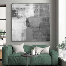 Load image into Gallery viewer, Oversized Gray - White Block Abstract Acrylic Art for Minimalist Home &amp; Studio Lounge LargeART0377

