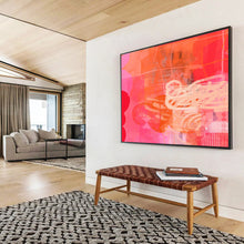 Load image into Gallery viewer, Bold Pink &amp; Orange Abstract Art for Trendy Teen Room &amp; Creative Coworking DKH067
