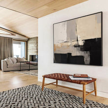 Load image into Gallery viewer, Monochromatic Geometric Abstract Painting for Modern Office &amp; Art Gallery DKH241
