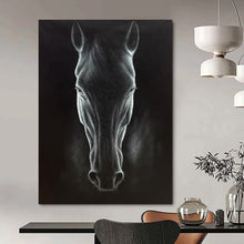 Load image into Gallery viewer, Dramatic Abstract Painting, Monochromatic Horse Art for Library &amp; Man Cave LargeART2177
