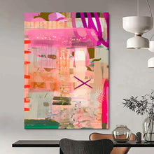 Load image into Gallery viewer, Pink - Toned Abstract Collage Art, Ideal for Girly Bedroom &amp; Fashion Boutique LargeART1816
