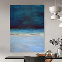 Load image into Gallery viewer, “Deep Blue Horizon” Abstract Seaside Painting on Canvas, Calming Coastal Art DKH938
