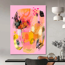 Load image into Gallery viewer, Pink &amp; Gold Abstract Extravaganza, Ideal for Glamorous Dressing Room &amp; Luxury Dining Area LargeART2009
