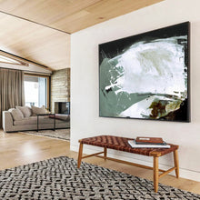 Load image into Gallery viewer, Bold White and Green Abstract Abstract acrylic painting DLZ133
