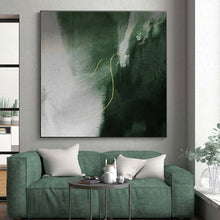 Load image into Gallery viewer, Green and Gray with Yellow Line Acrylic Art - Suited for Contemporary Bedroom &amp; Thoughtful Study LargeART0649
