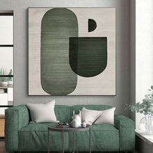 Load image into Gallery viewer, Geometric Green - Black Abstract Art – Perfect for Contemporary Dining Room &amp; Creative Studio LargeART0675
