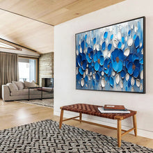 Load image into Gallery viewer, Blue Floral Relief Large - scale acrylic painting DLZ173
