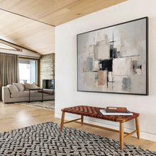 Load image into Gallery viewer, Neutral Geometric Abstract - Elegant Hallway Art LargeART1579

