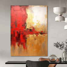 Load image into Gallery viewer, Red &amp; Gold Abstract Energy Acrylic Art, Perfect for Game Room &amp; Bold Entryway LargeART1021
