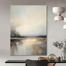 Load image into Gallery viewer, Misty River Abstract Canvas Painting, Ideal for Calming Bedroom &amp; Minimalist Office LargeART1284
