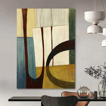 Load image into Gallery viewer, “Geometric Harmony” Abstract Shapes Painting on Canvas, Modern Minimalist Art DKH949
