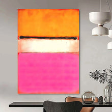 Load image into Gallery viewer, “Orange, White and Pink Color - Field” - Color - Field Abstract Art on Canvas DKH1608
