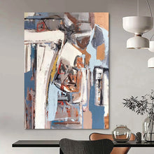 Load image into Gallery viewer, “City Shards” – Gray, Blue &amp; Brown Urban - inspired Abstract Acrylic Art DTP041
