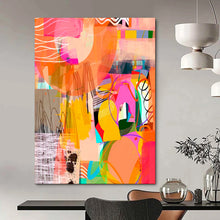 Load image into Gallery viewer, Vibrant Abstract Collage Painting, Ideal for Modern Art Studio &amp; Trendy Boutique LargeART1841
