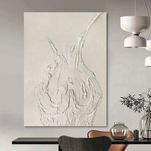 Load image into Gallery viewer, “Textured White Vase Abstract” Abstract Painting on Canvas, Minimalist Decor Piece DKH990
