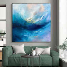 Load image into Gallery viewer, Blue Abstract Vortex Art – Great for Coastal - themed Living Room &amp; Creative Conference Room LargeART0683
