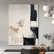 Load image into Gallery viewer, “Monochrome Blocks” – Beige, Black &amp; White Textured Abstract Acrylic DTP056
