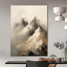 Load image into Gallery viewer, Gray &amp; White Abstract Mountain Painting, Perfect for Nature - Inspired Living Room &amp; Serene Office LargeART2092
