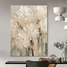 Load image into Gallery viewer, White Flower Abstract Painting, Suited for Elegant Dining Room &amp; Romantic Bedroom LargeART1330

