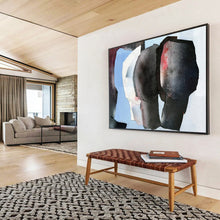 Load image into Gallery viewer, Hand - painted Large - scale Collaged Colorful Shapes Acrylic Art for Creative Studios LargeART1782
