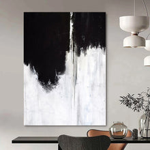 Load image into Gallery viewer, Monochrome Drip Abstract Canvas Painting, Suited for Dramatic Dining Room &amp; Contemporary Office LargeART1146

