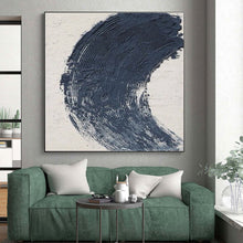 Load image into Gallery viewer, Bold Blue Abstract Stroke Art – Great for Modern Entryway &amp; Artist’s Studio Accent Wall LargeART0680
