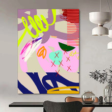 Load image into Gallery viewer, Playful Colorful Abstract Painting, Perfect for Creative Kids’ Room &amp; Lively Office Breakroom LargeART1842
