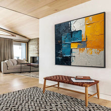 Load image into Gallery viewer, Mixed - Color Geometric Abstract Painting with Thick Textures for Industrial Loft &amp; Creative Studio DKH276

