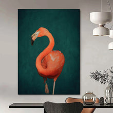 Load image into Gallery viewer, Vibrant Pink Flamingo Abstract Painting, Perfect for Tropical - Themed Bathroom &amp; Playful Bedroom LargeART1920
