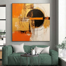Load image into Gallery viewer, Orange - Black - White Geometry Art for Modern Office &amp; Bold Living Room LargeART0853
