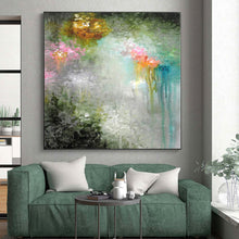 Load image into Gallery viewer, Hand - painted Substantial Dreamy Floral Abstract Acrylic Art for Whimsical Nurseries LargeART0073
