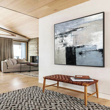 Load image into Gallery viewer, Minimalist Gray - White Abstract Acrylic painting DLZ152
