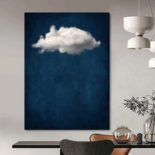 Load image into Gallery viewer, Minimalist White Cloud Abstract Painting, Suited for Modern Nursery &amp; Calming Office Break Area LargeART1918

