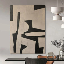 Load image into Gallery viewer, Black and White Geometric Abstract Art for Modern Office Conference Room &amp; Contemporary Art - filled Apartment LargeART0945
