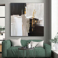 Load image into Gallery viewer, Oversized Black - White - Gold Abstract Art for Luxury Bedroom &amp; High - End Lounge LargeART0497
